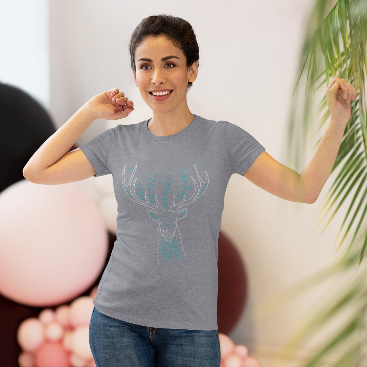 Women's Turquoise Deer Only Triblend Tee