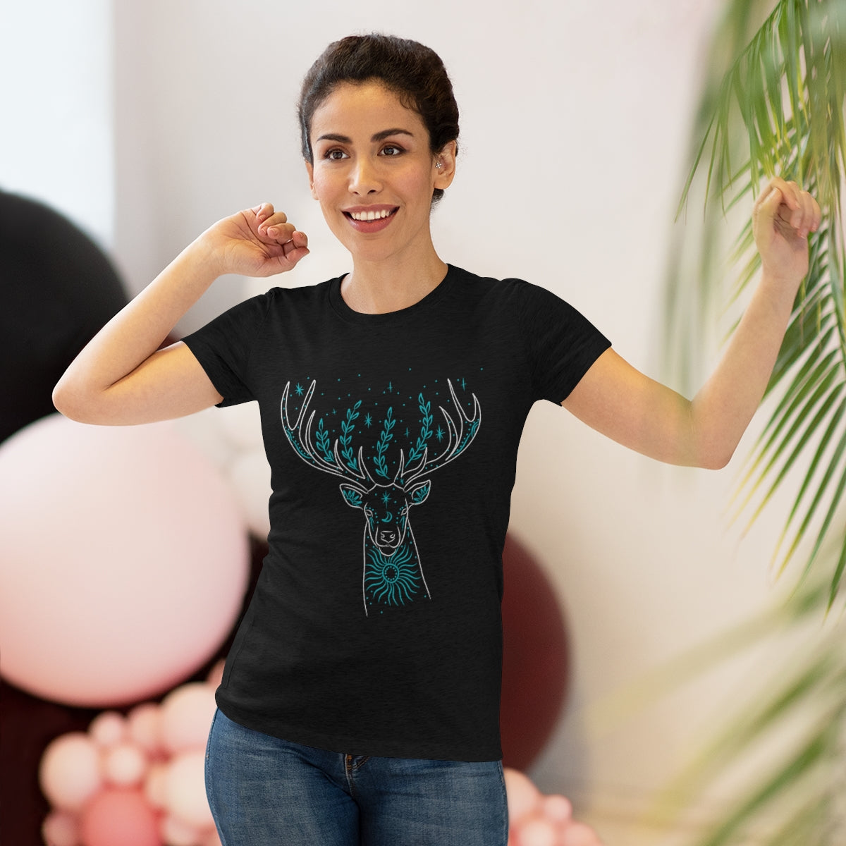 Women's Turquoise Deer Only Triblend Tee