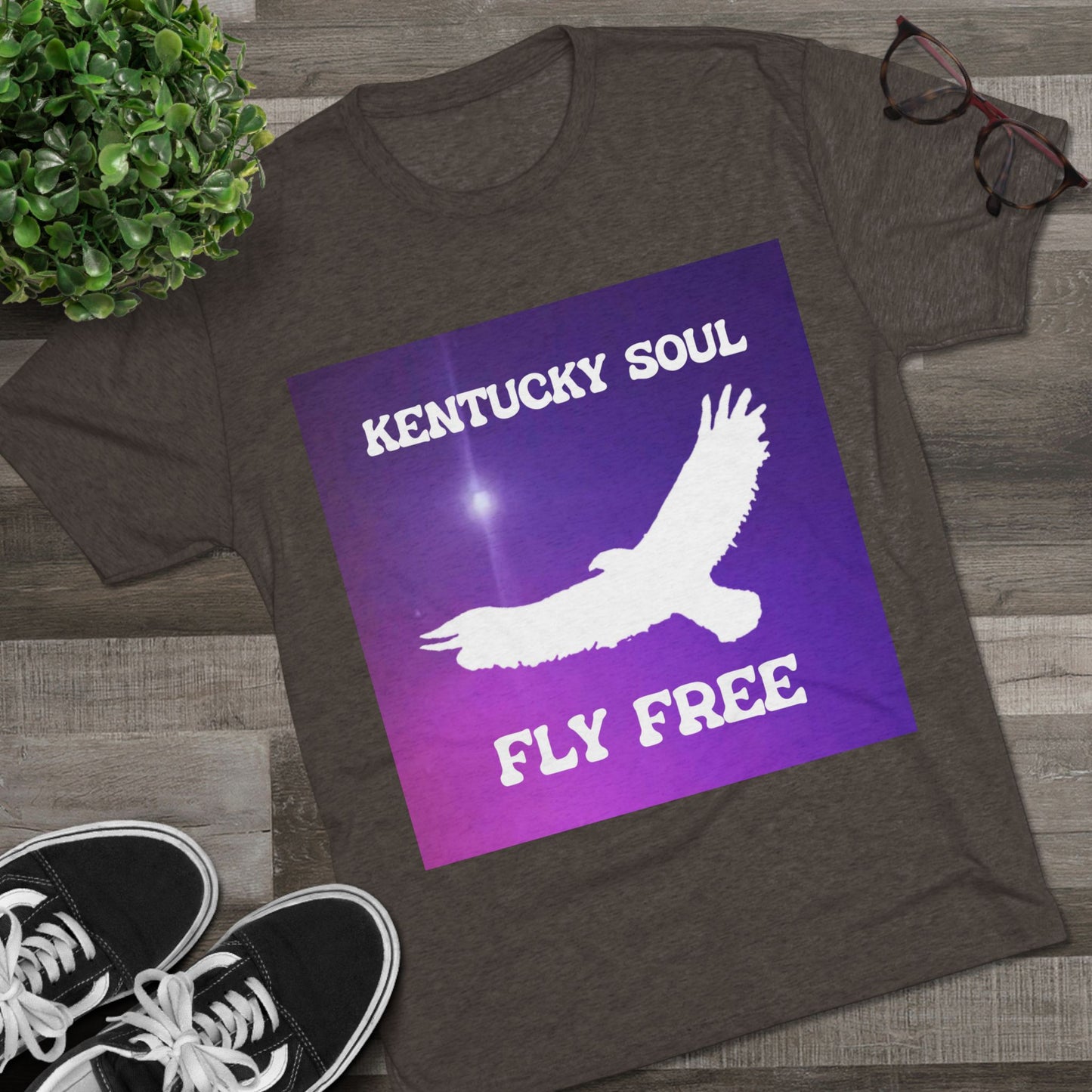 Men's Kentucky Soul Fly Free Single Cover Tri-Blend- Tee