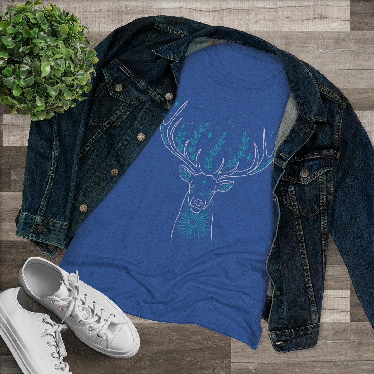Women's Turquoise Deer Only Triblend Tee
