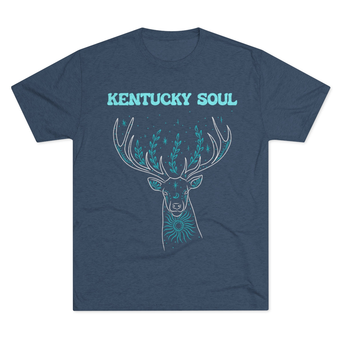 Men's Turquoise Deer Tee- Tri Blend