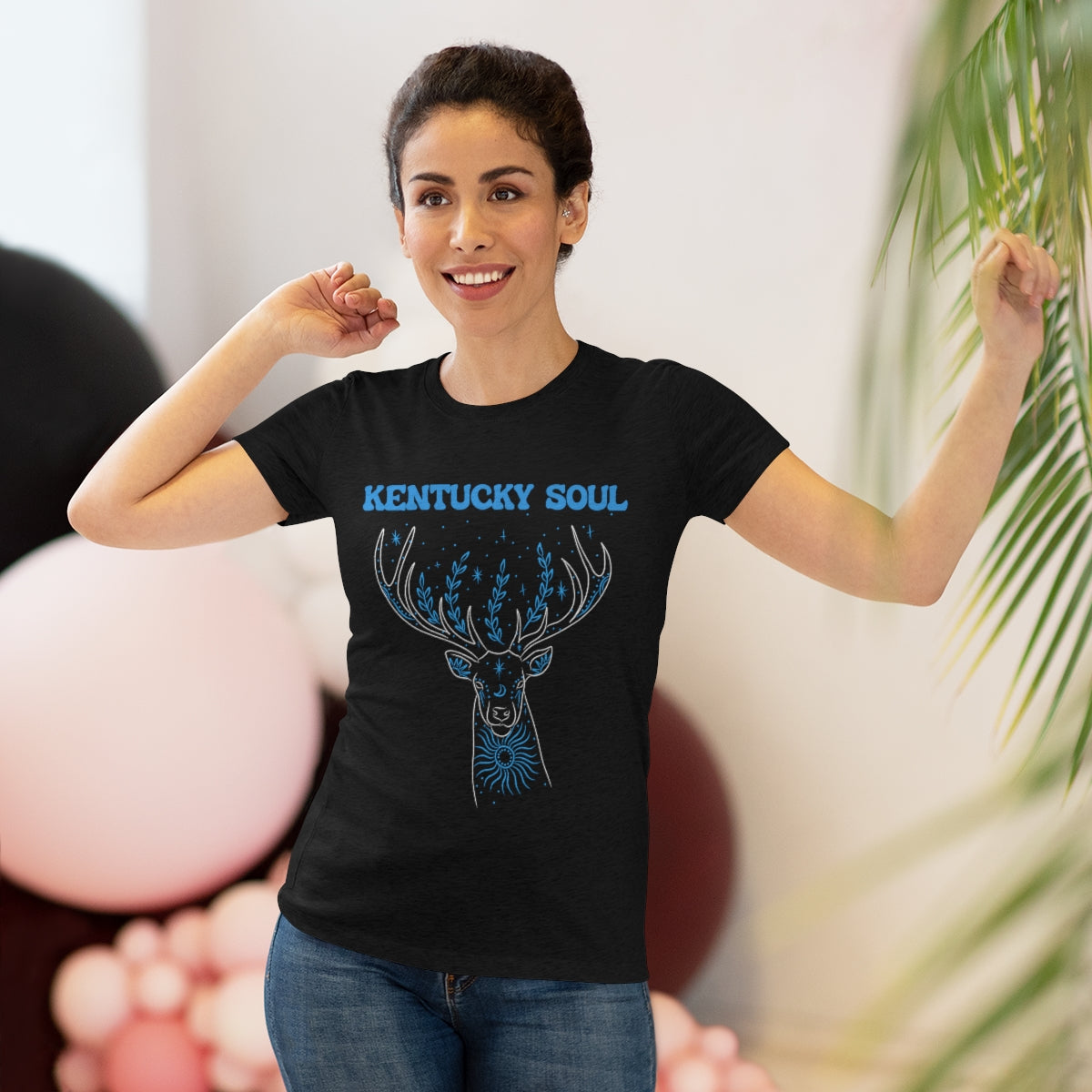 Women's Blue Deer Triblend Tee