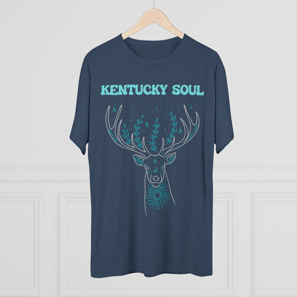 Men's Turquoise Deer Tee- Tri Blend