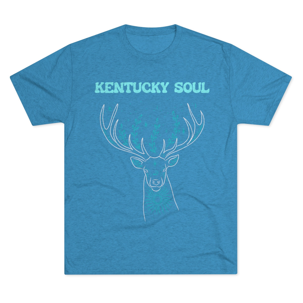 Men's Turquoise Deer Tee- Tri Blend