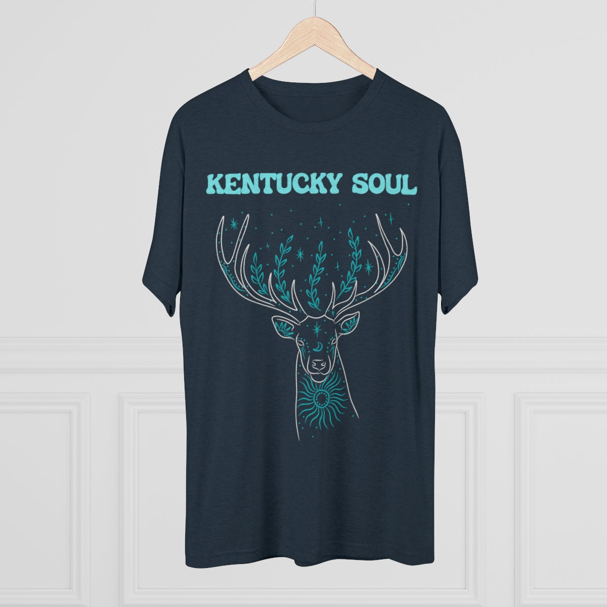 Men's Turquoise Deer Tee- Tri Blend