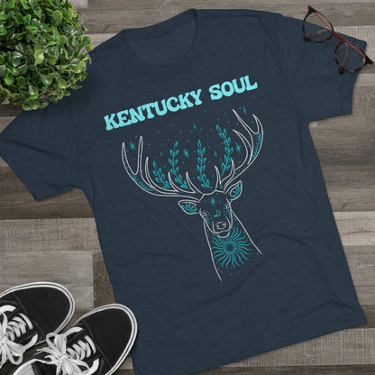 Men's Turquoise Deer Tee- Tri Blend