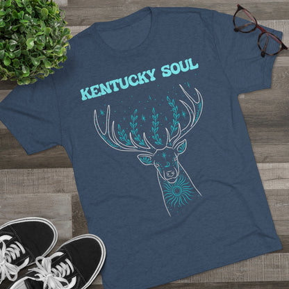 Men's Turquoise Deer Tee- Tri Blend