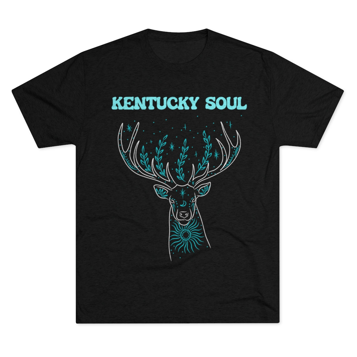 Men's Turquoise Deer Tee- Tri Blend