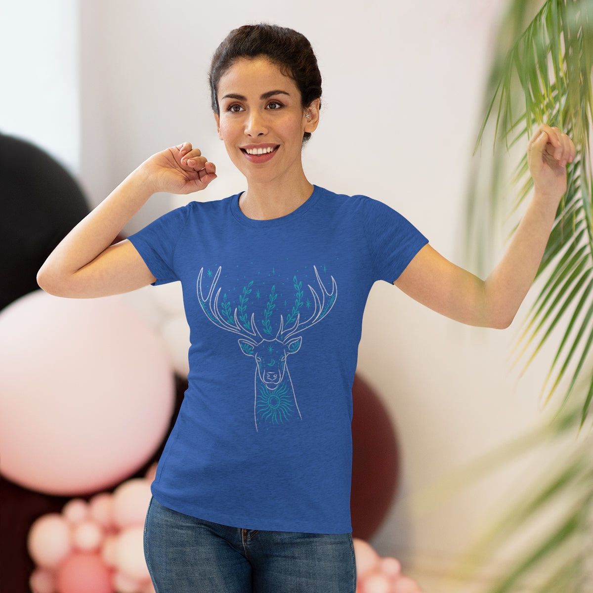 Women's Turquoise Deer Only Triblend Tee