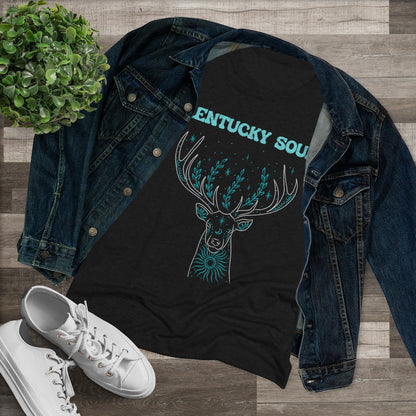 Women's Turquoise Deer Triblend Tee