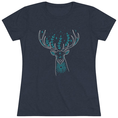 Women's Turquoise Deer Only Triblend Tee