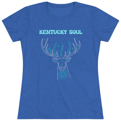 Women's Turquoise Deer Triblend Tee