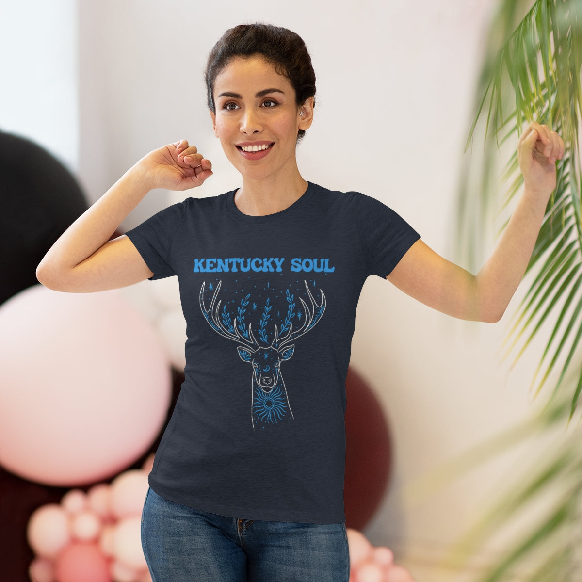 Women's Blue Deer Triblend Tee