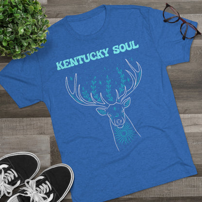 Men's Turquoise Deer Tee- Tri Blend