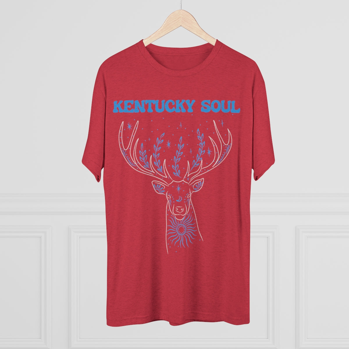 Men's Blue Deer Tri-Blend- Tee