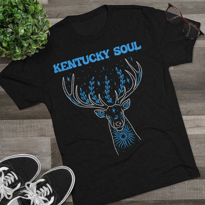 Men's Blue Deer Tri-Blend- Tee