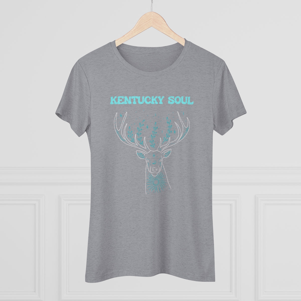 Women's Turquoise Deer Triblend Tee