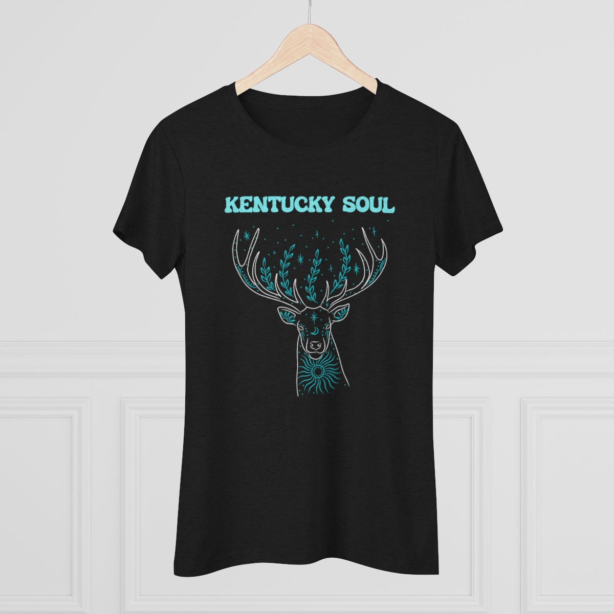 Women's Turquoise Deer Triblend Tee