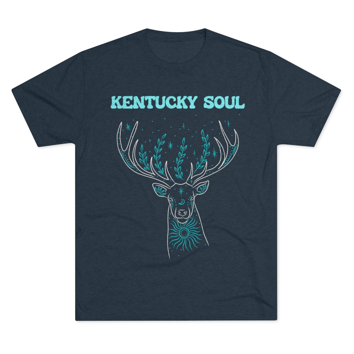 Men's Turquoise Deer Tee- Tri Blend
