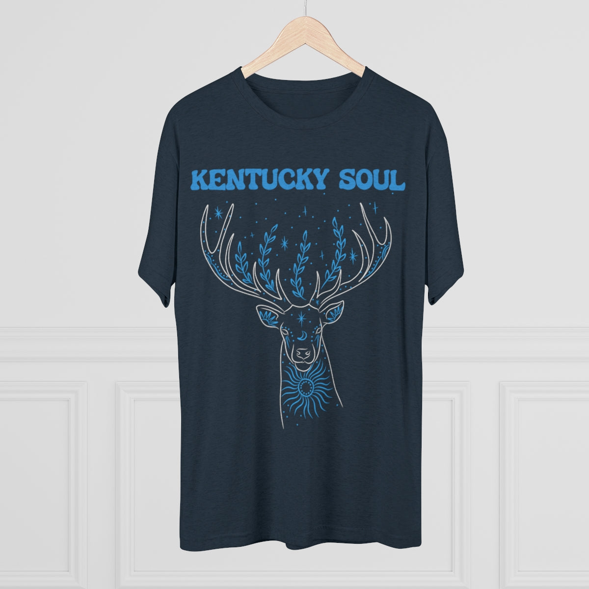 Men's Blue Deer Tri-Blend- Tee
