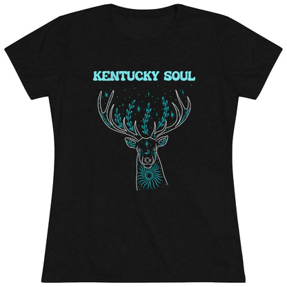 Women's Turquoise Deer Triblend Tee