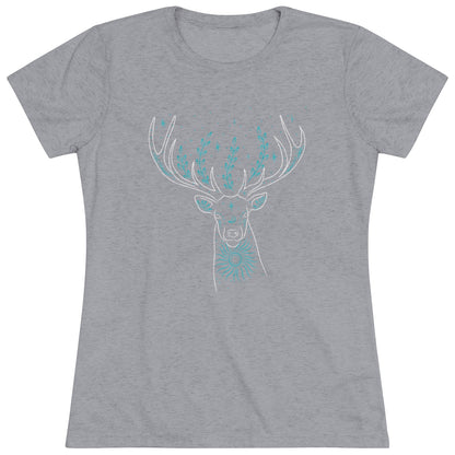Women's Turquoise Deer Only Triblend Tee