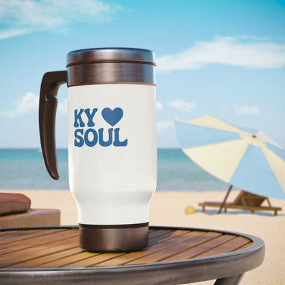 KY SOUL Heart Travel Mug with Handle, 14oz