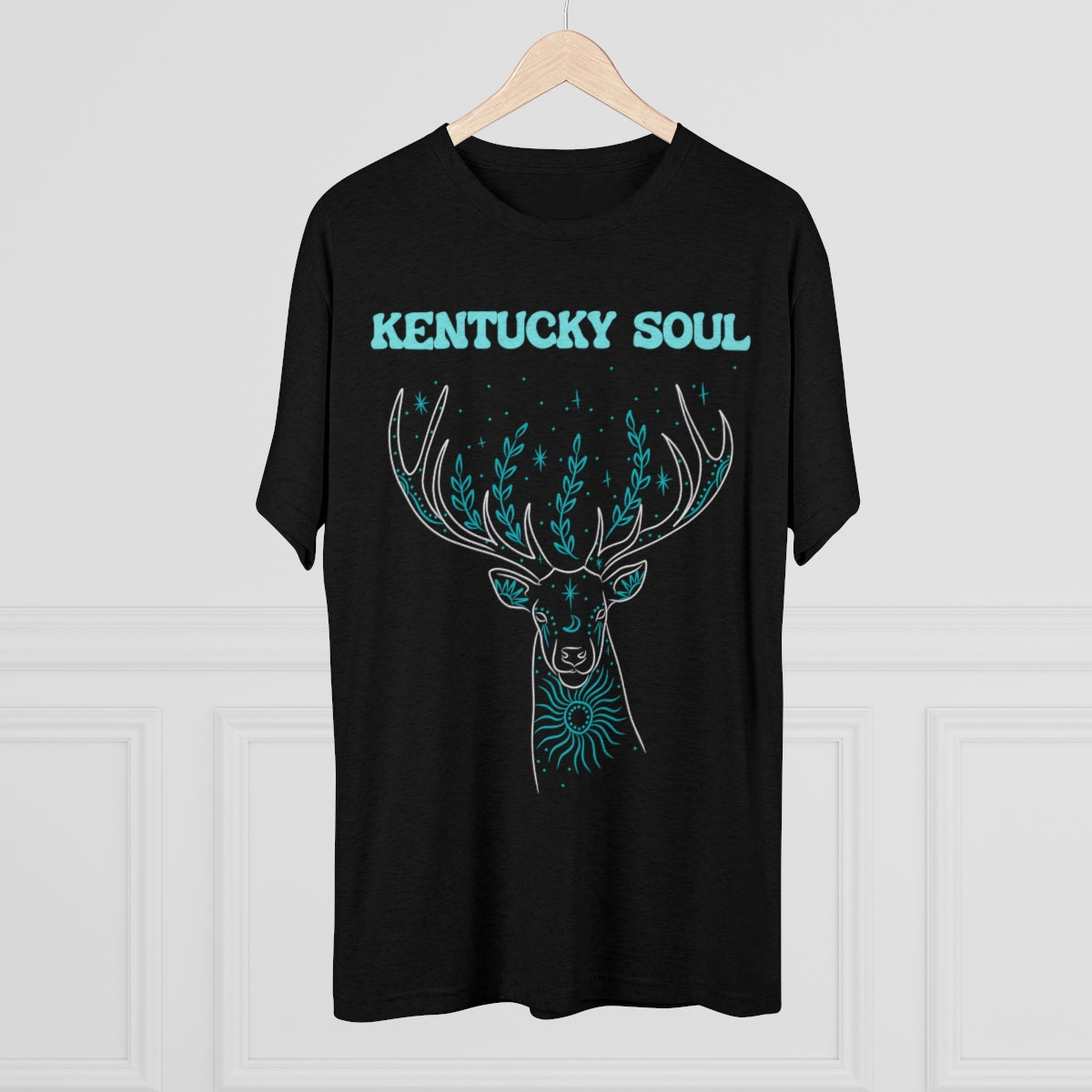 Men's Turquoise Deer Tee- Tri Blend
