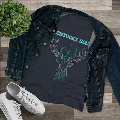 Women's Turquoise Deer Triblend Tee