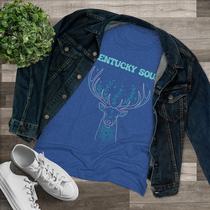Women's Turquoise Deer Triblend Tee