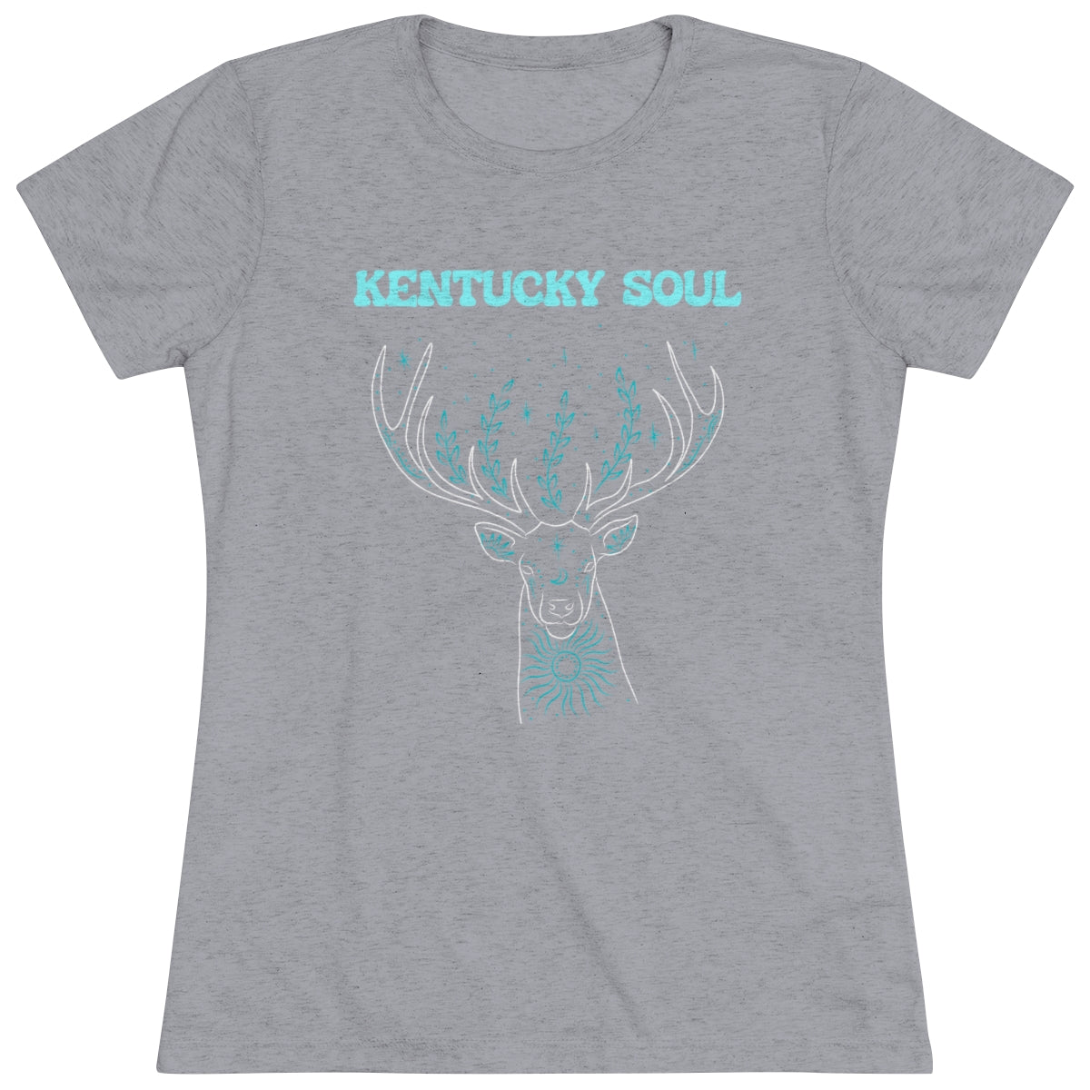 Women's Turquoise Deer Triblend Tee