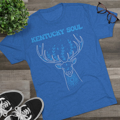 Men's Blue Deer Tri-Blend- Tee
