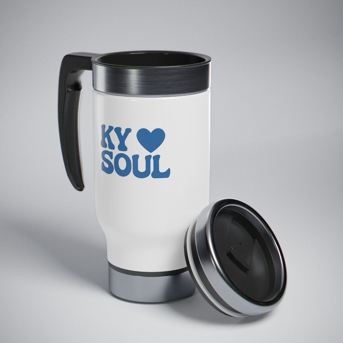 KY SOUL Heart Travel Mug with Handle, 14oz
