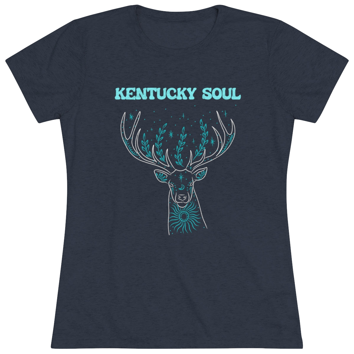 Women's Turquoise Deer Triblend Tee