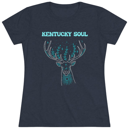 Women's Turquoise Deer Triblend Tee
