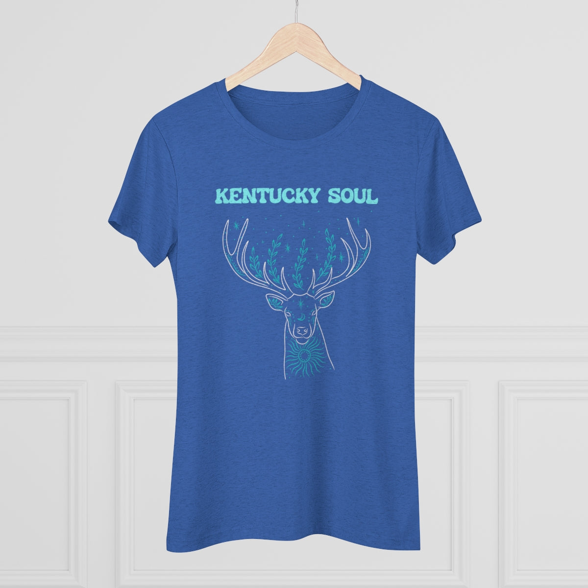 Women's Turquoise Deer Triblend Tee