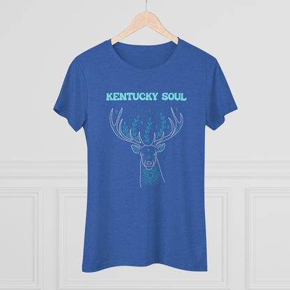 Women's Turquoise Deer Triblend Tee
